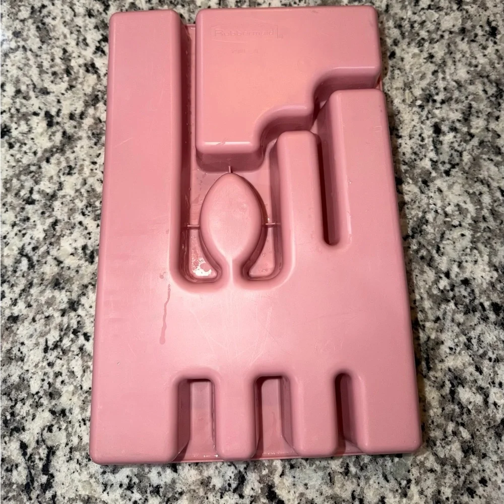 Vintage Rubbermaid Pink Silverware Organizer Plastic Utensil Tray‎